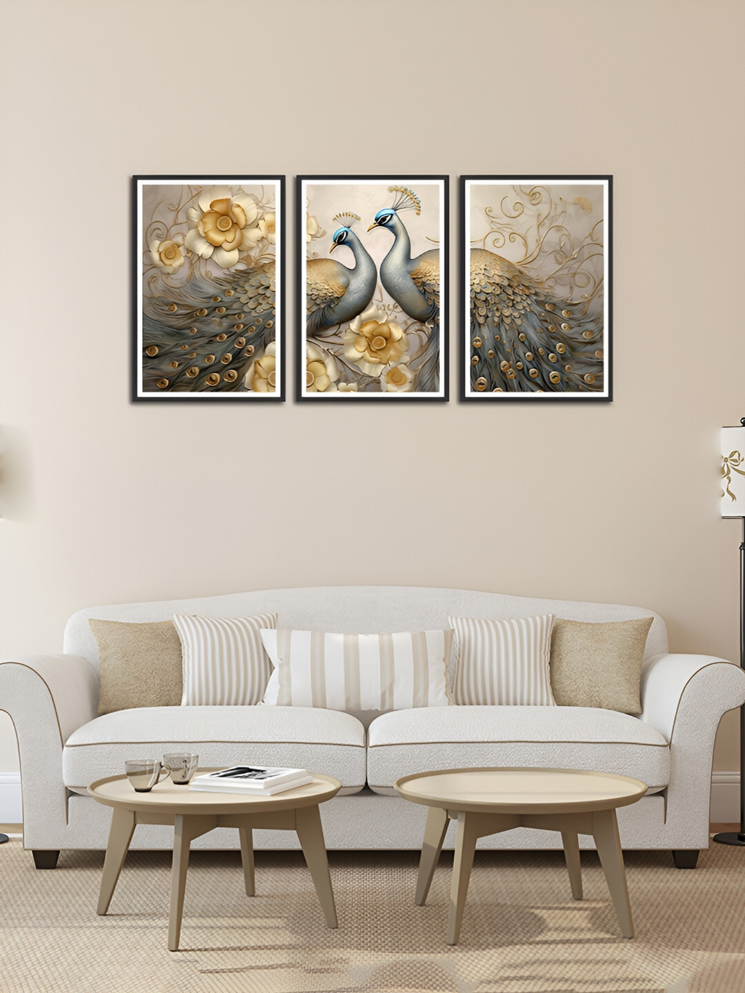 

MITHILA Handicrafts Black 3 Pieces MDF Wall Art
