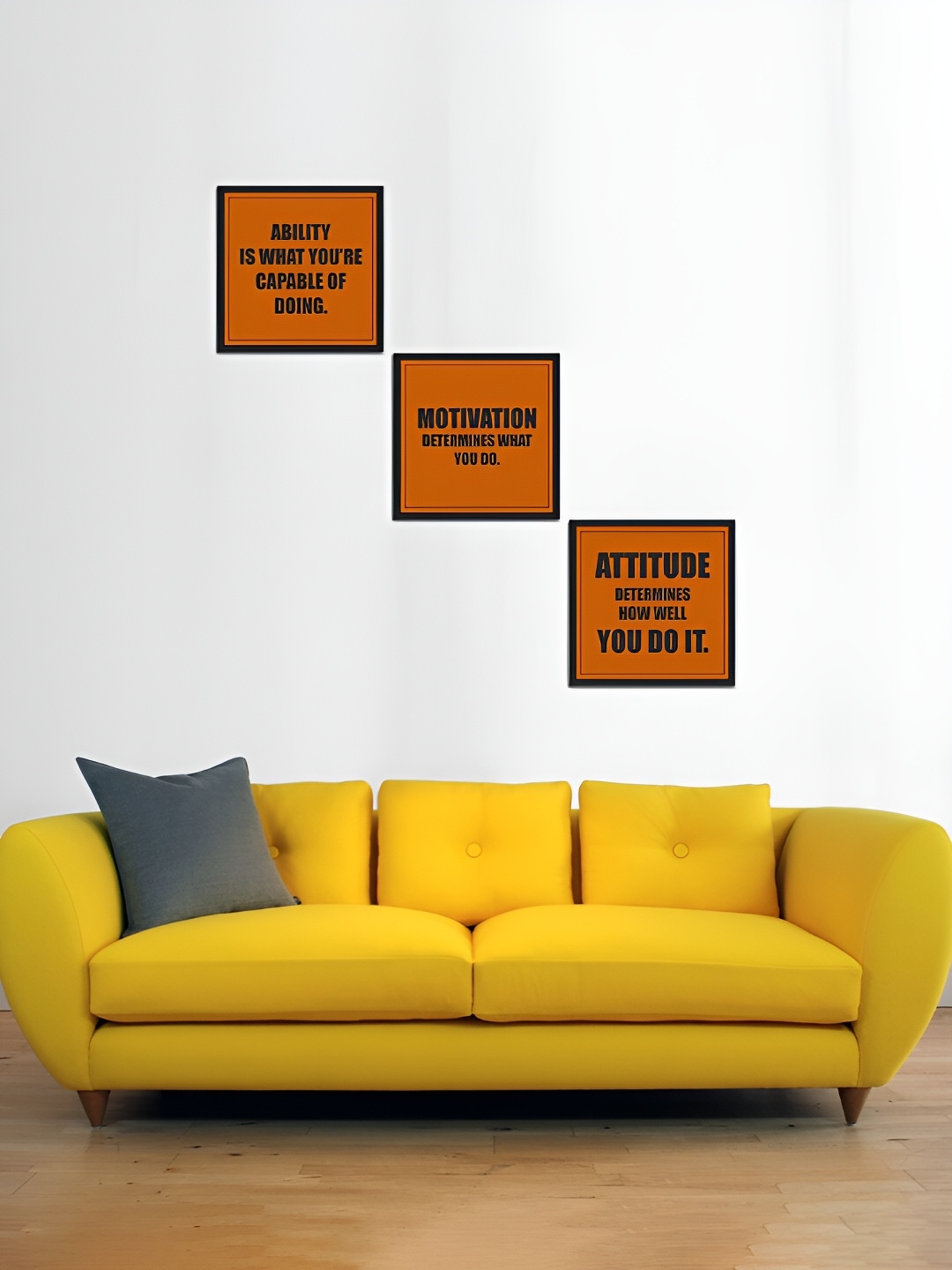 

MITHILA Handicrafts Orange & Black 3 Pieces MDF Wall Art