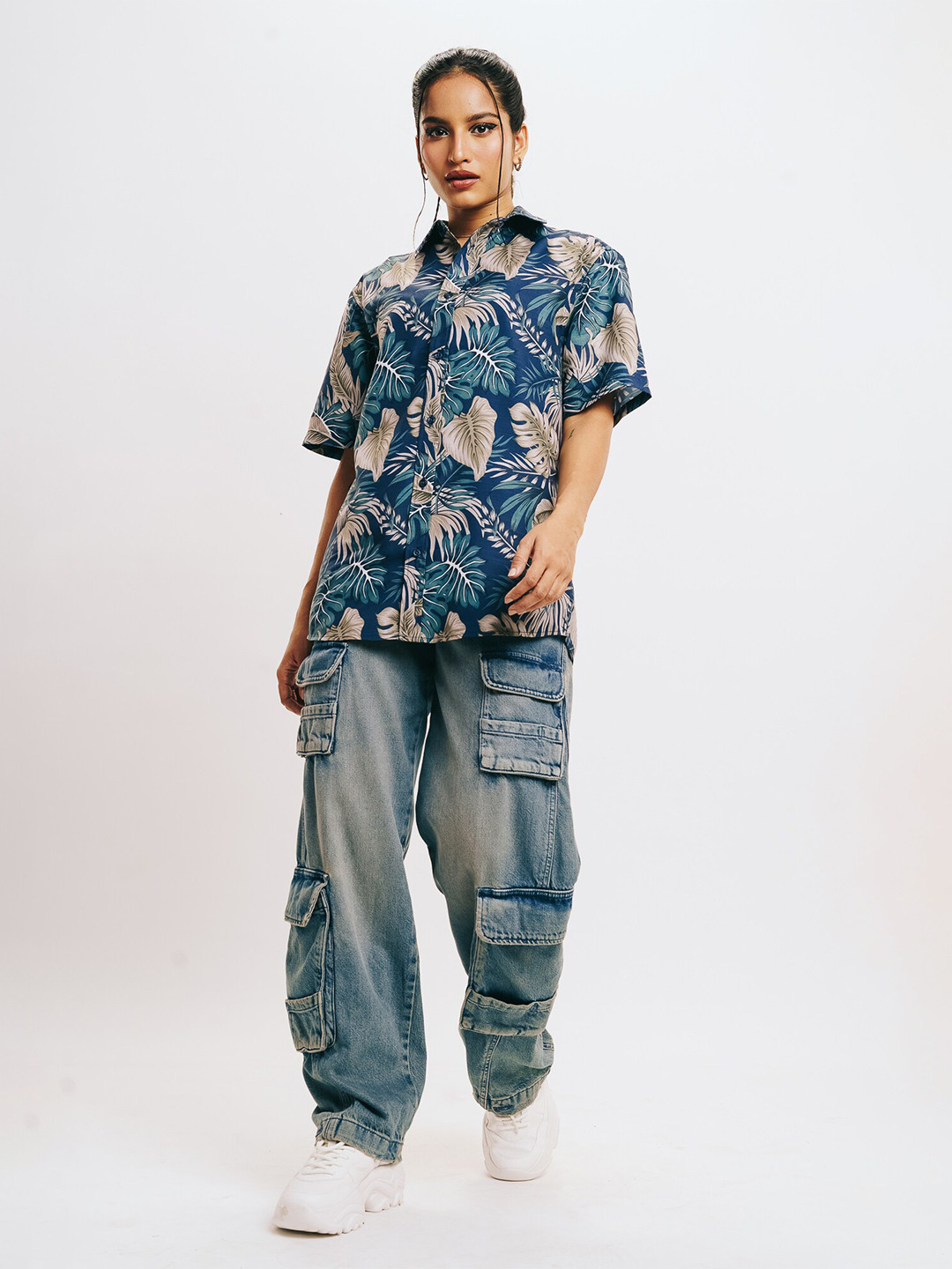

FREAKINS Floral Printed Casual Shirt, Blue