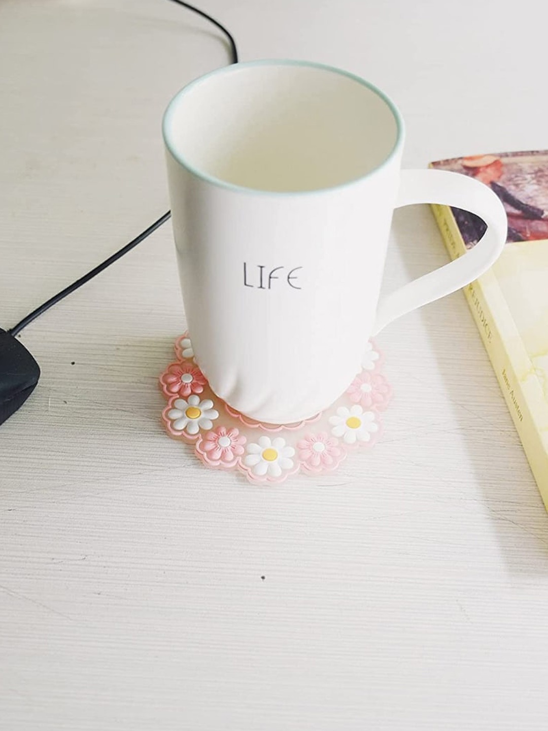 

P-Plus International Pink Printed 6 Pieces Silicone Coasters
