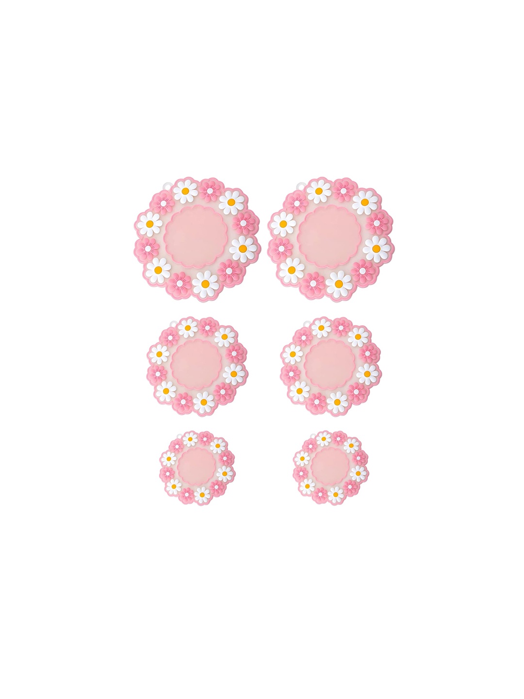 

P-Plus International Pink 6 Pieces Printed Silicone Coasters
