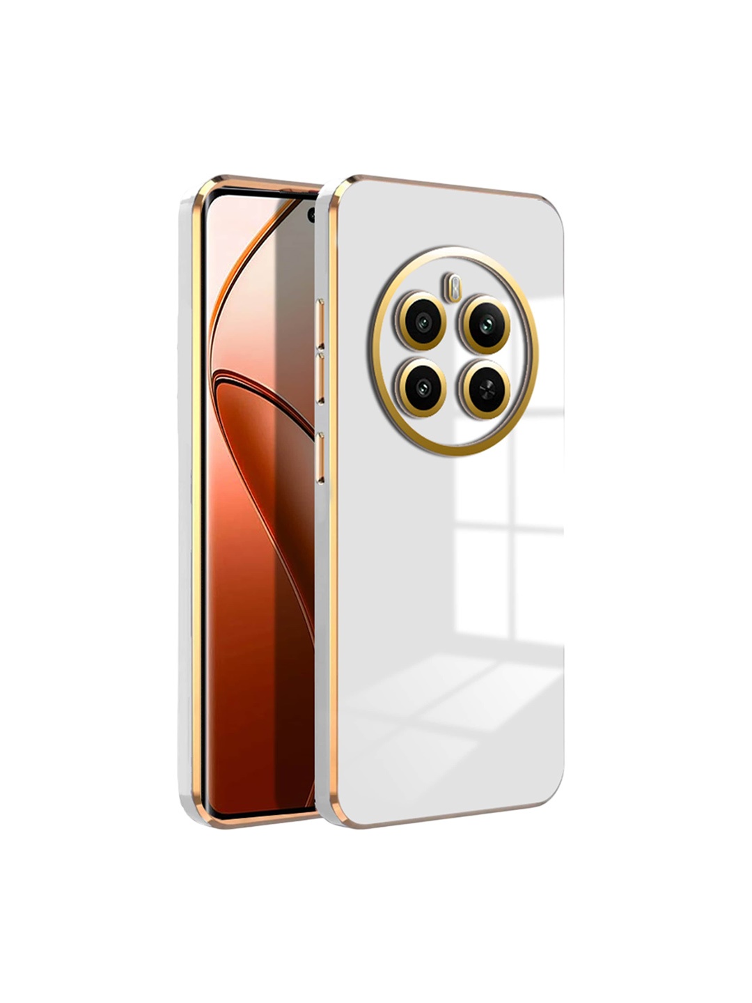 

Karwan Luxury 6D Chrome Realme 12 Plus Mobile Back Case, White