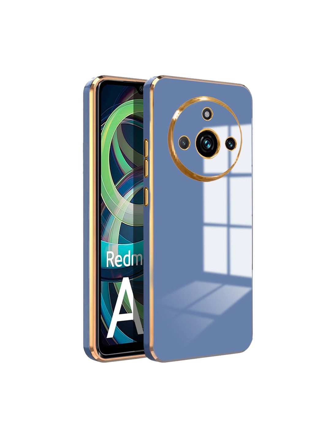 

Karwan 6D Chrome Back Cover Case Compatible For Redmi A3, Blue