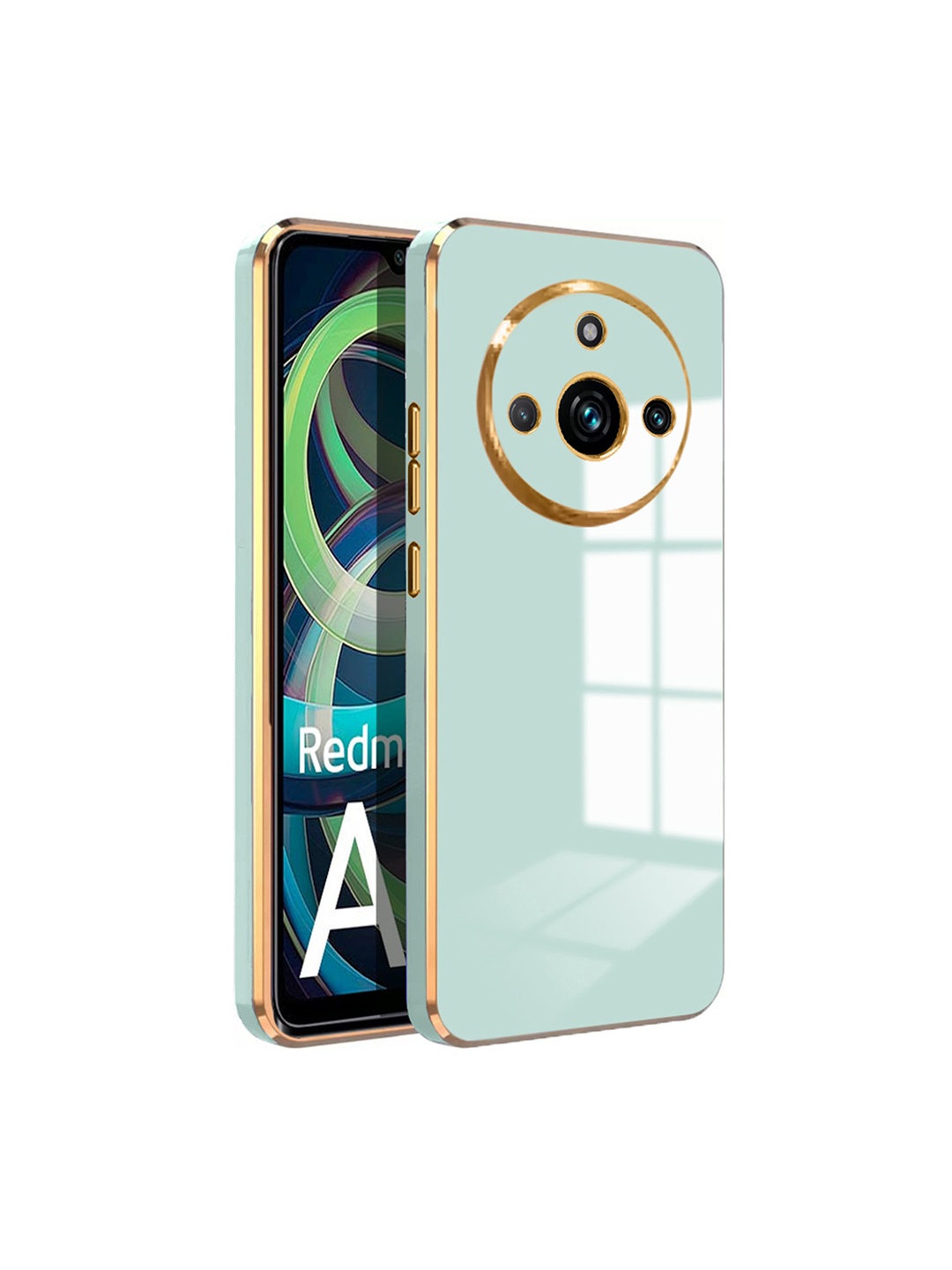 

Karwan 6D Chrome Back Cover Case Compatible For Redmi A3, Green