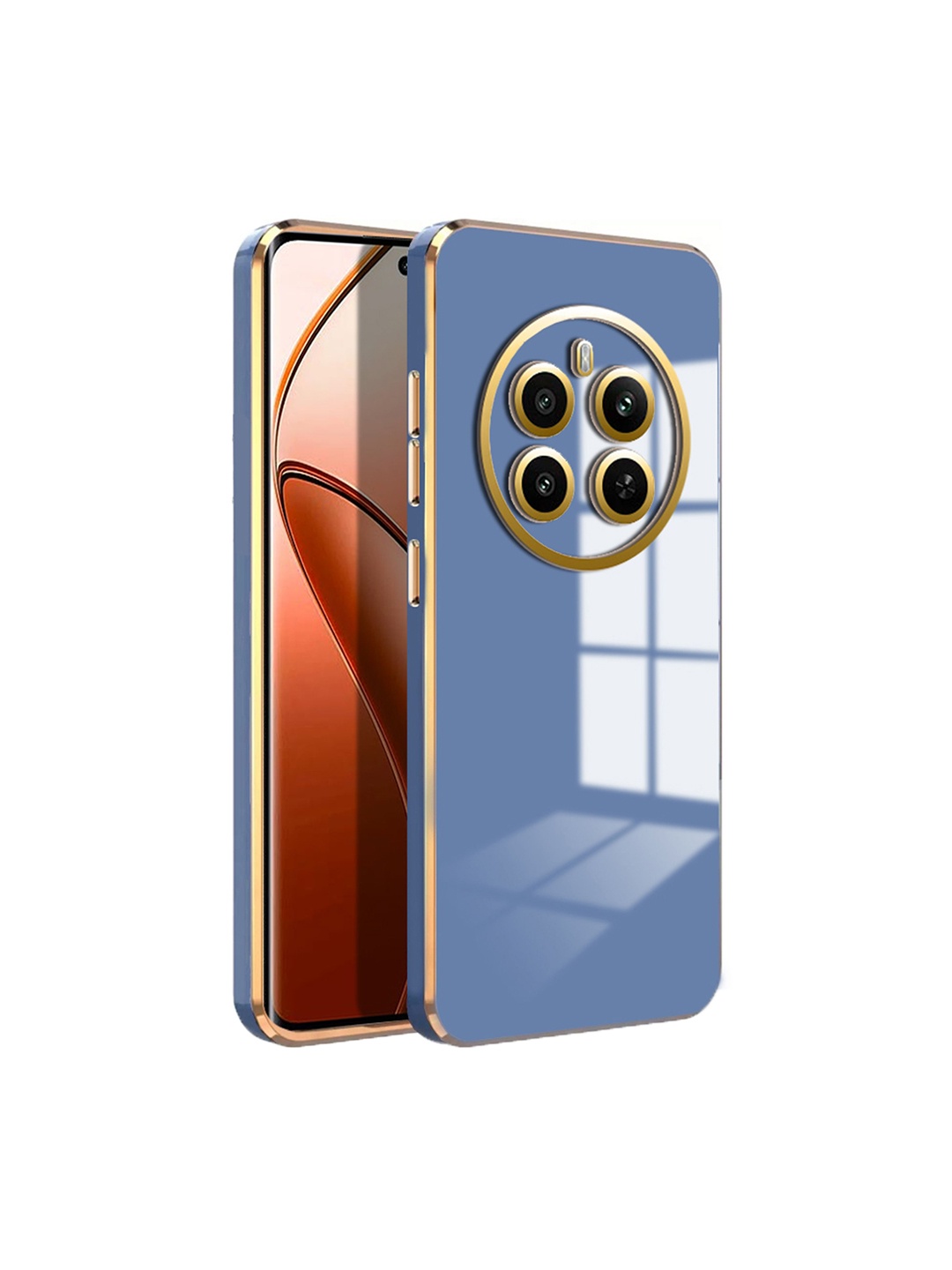 

Karwan Luxury 6D Chrome Realme 12 Plus Mobile Back Case, Blue