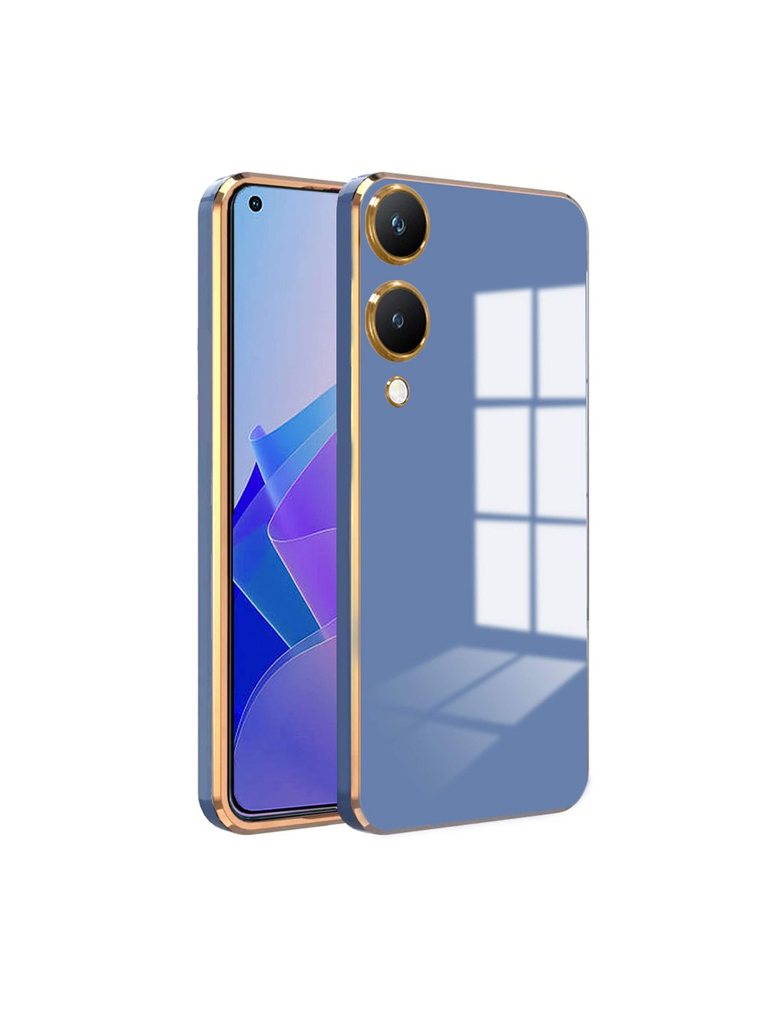 

Karwan Luxury 6D Chrome Vivo Y28 Mobile Back Case, Blue