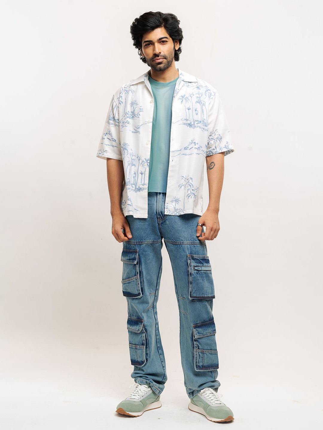 

FREAKINS Floral Printed Casual Shirt, White