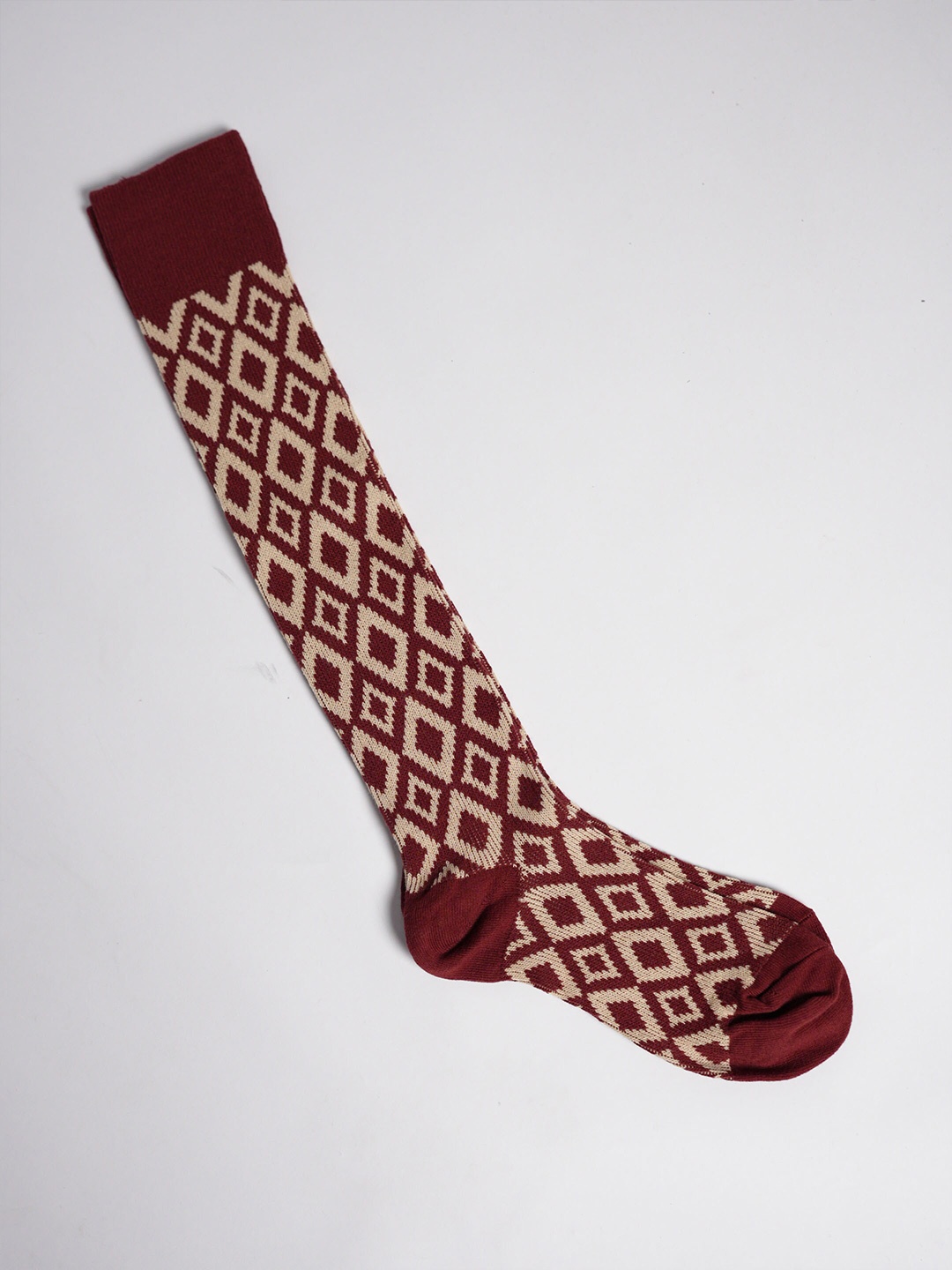 

Theater Women Patterned Cotton Calf Length Socks, Red