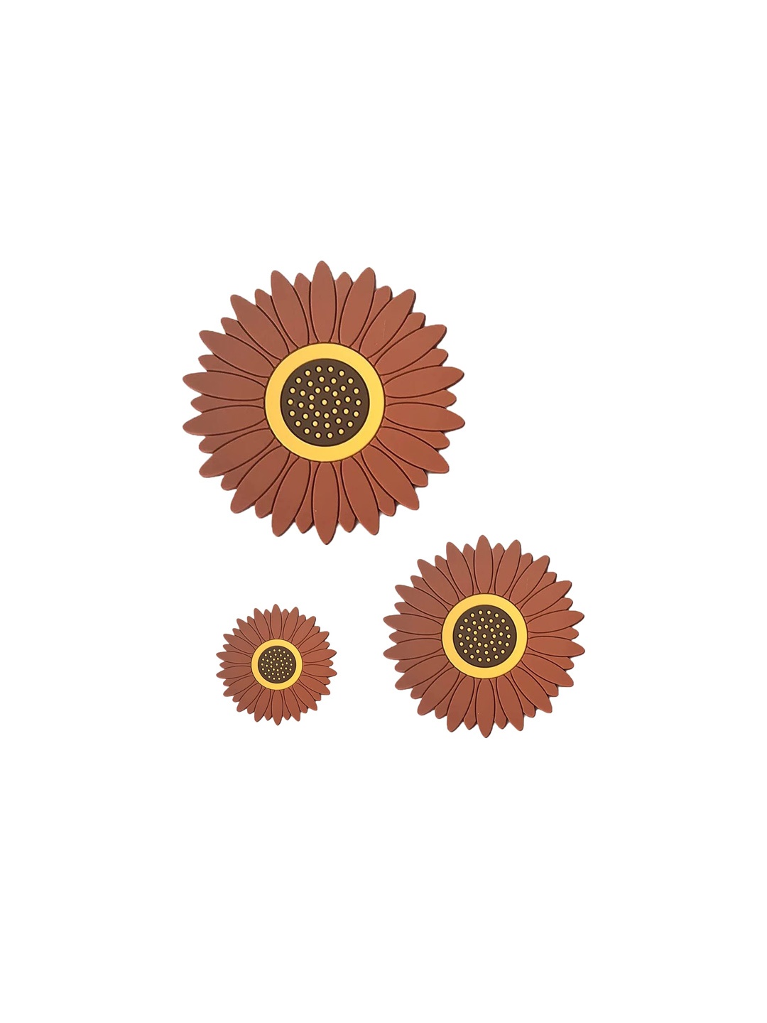 

P-Plus International 3 Pieces Brown Silicone Coasters