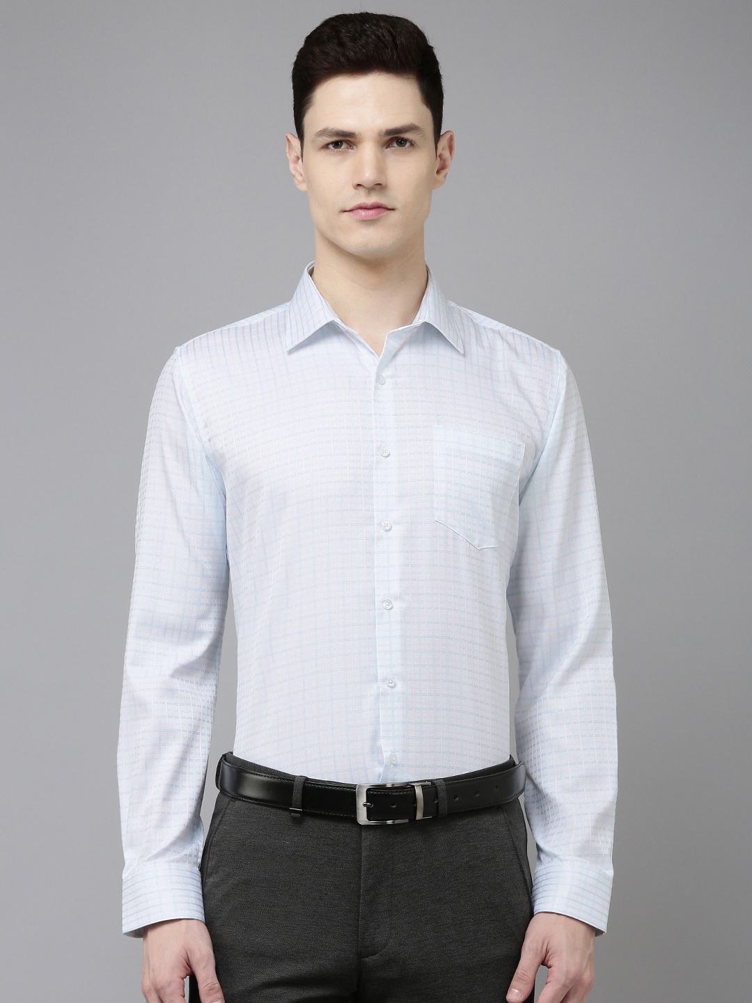 

Van Heusen Slim Fit Opaque Checked Pure Cotton Formal Shirt, White
