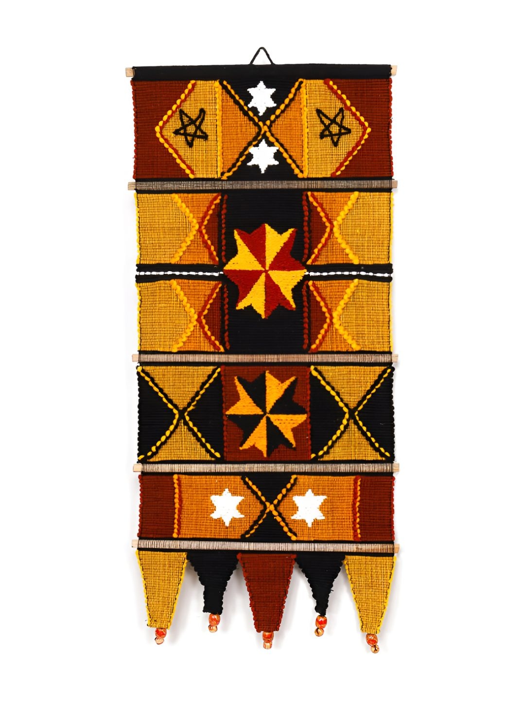 PURINA'S Yellow & Maroon Cotton Wall Hanging Tapestry