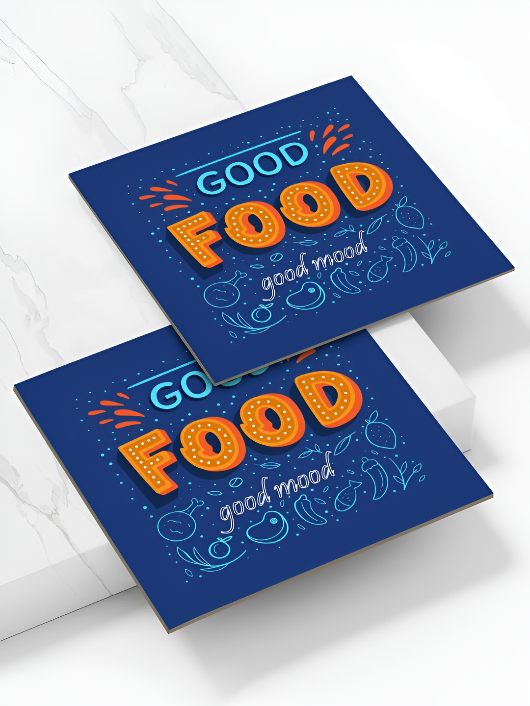 

DecorTwist Blue & Orange 2 Pieces Printed Magnetic Coasters