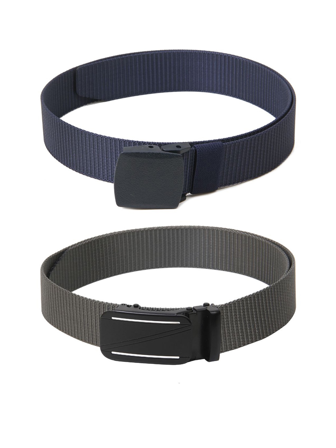 

Calvadoss Women Set Of 2 Textured Wide Belts, Navy blue