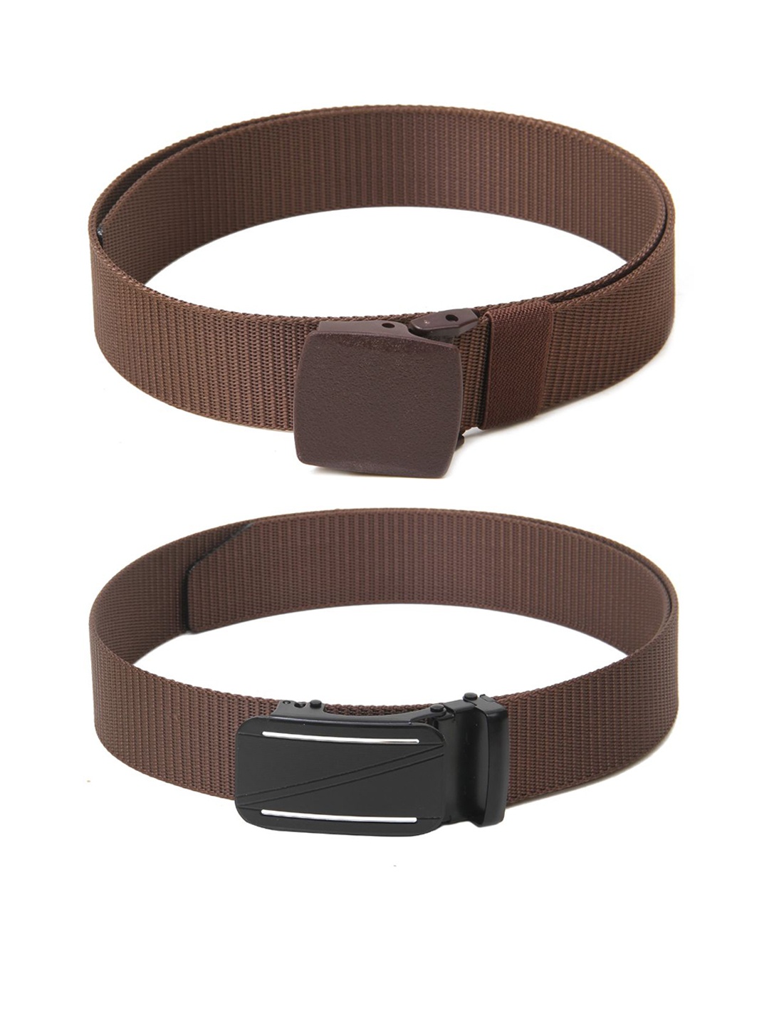 

Calvadoss Women Set Of 2 Textured Wide Belts, Brown