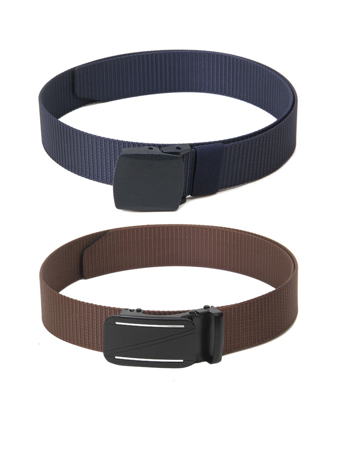 

Calvadoss Women Set of 2 Textured Belts, Navy blue