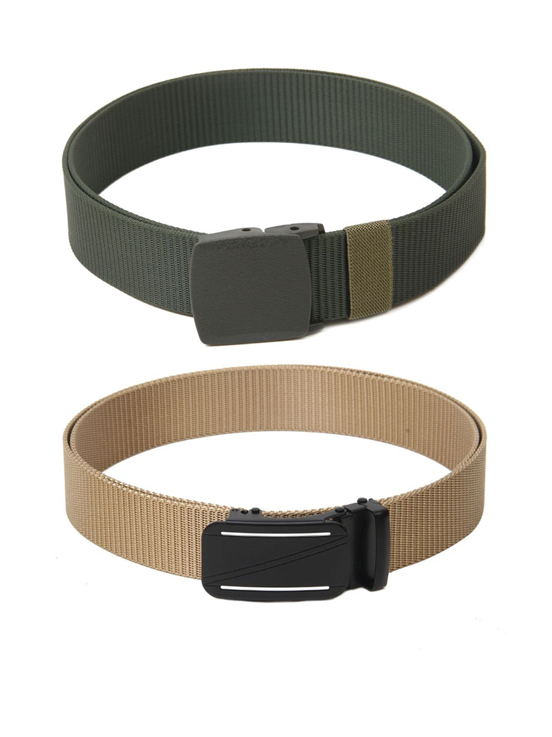 

Calvadoss Women Set Of 2 Textured Wide Belts, Green