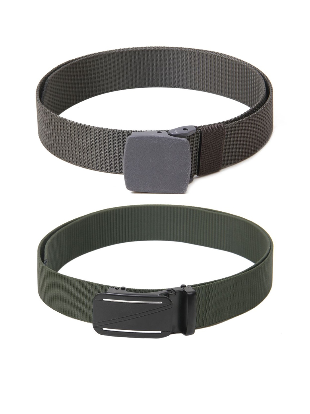 

Calvadoss Women Set of 2 Textured Belts, Grey