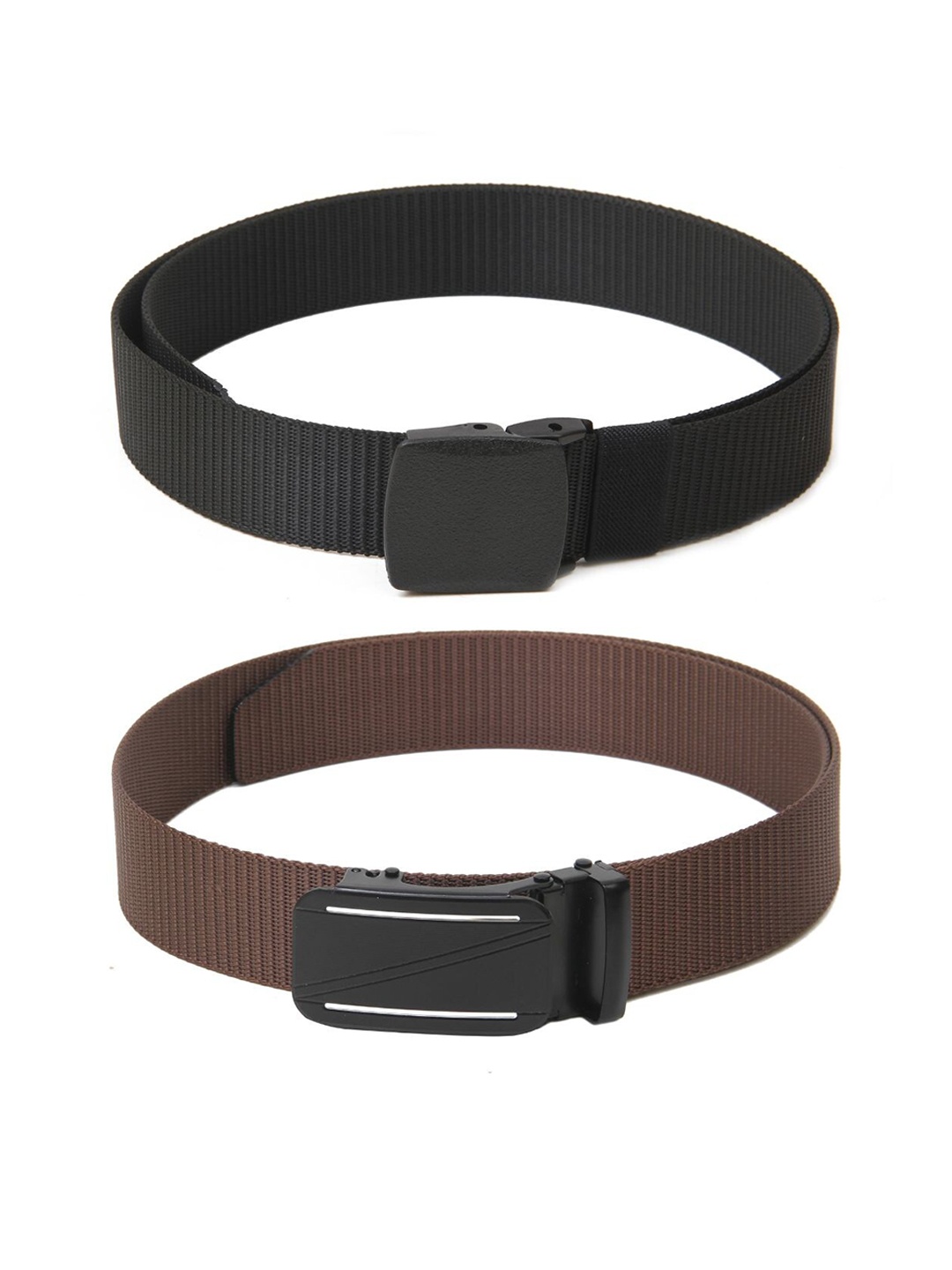 

Calvadoss Women Set Of 2 Textured Belts, Black