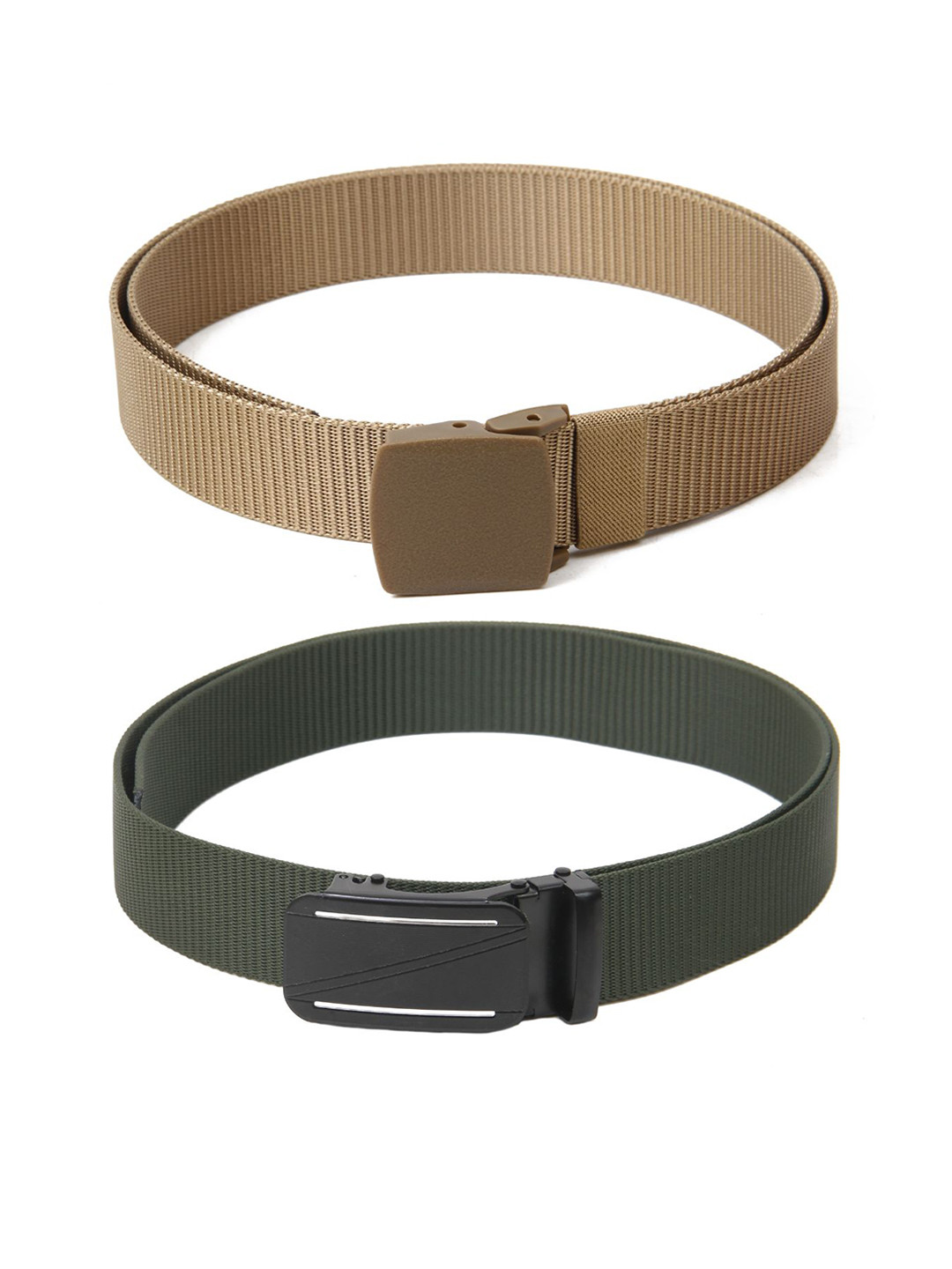 

Calvadoss Women Set Of 2 Textured Wide Belts, Beige