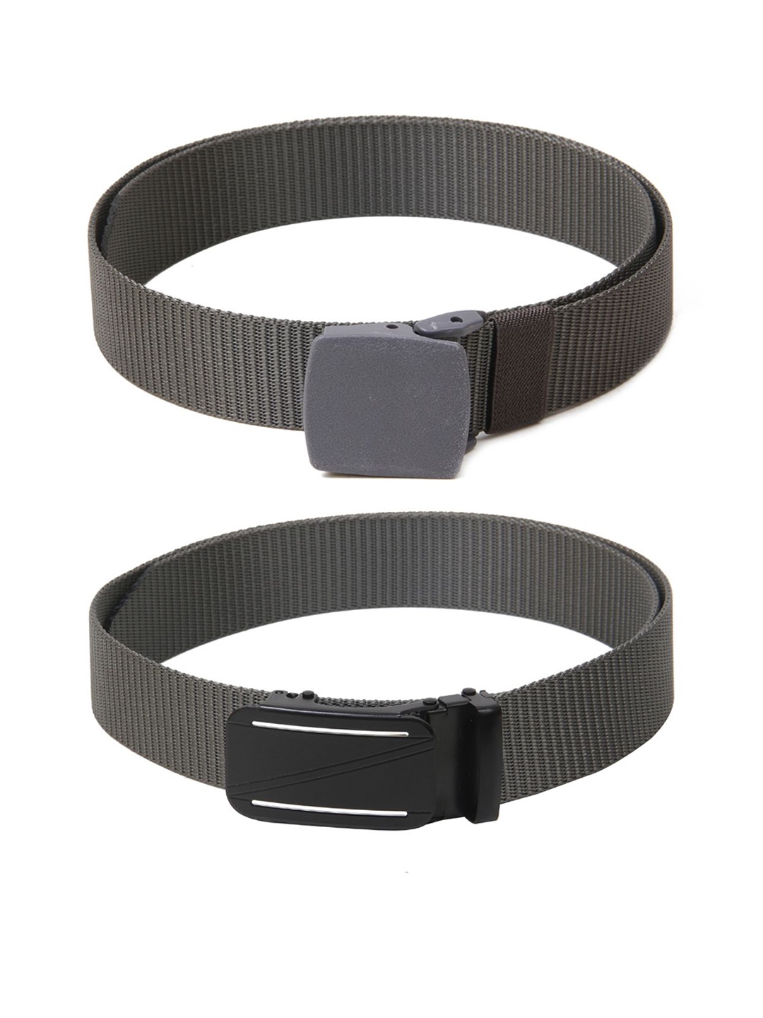 

Calvadoss Women Set Of 2 Textured Wide Belts, Grey