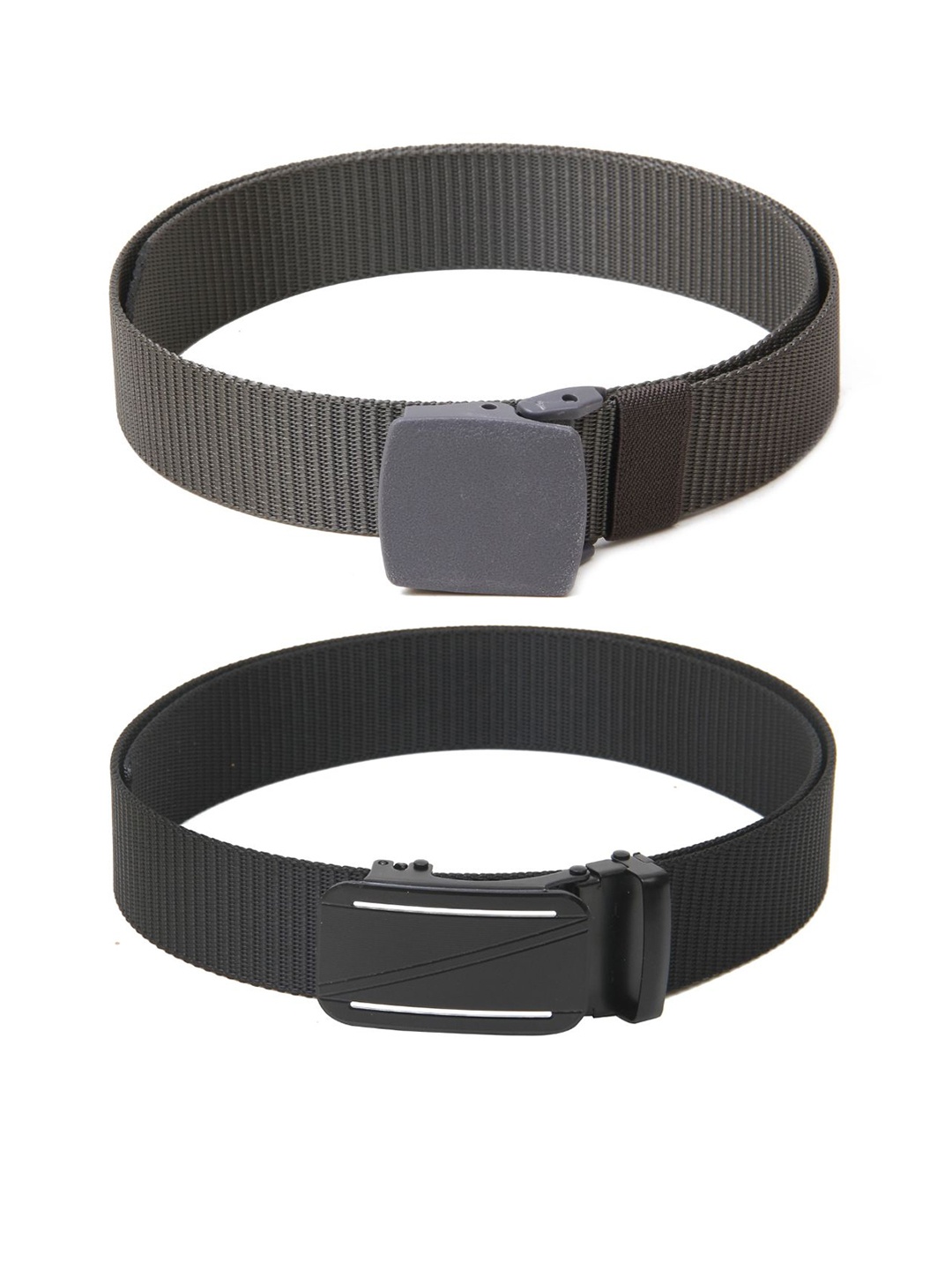 

Calvadoss Women Set Of 2 Textured Wide Belts, Grey