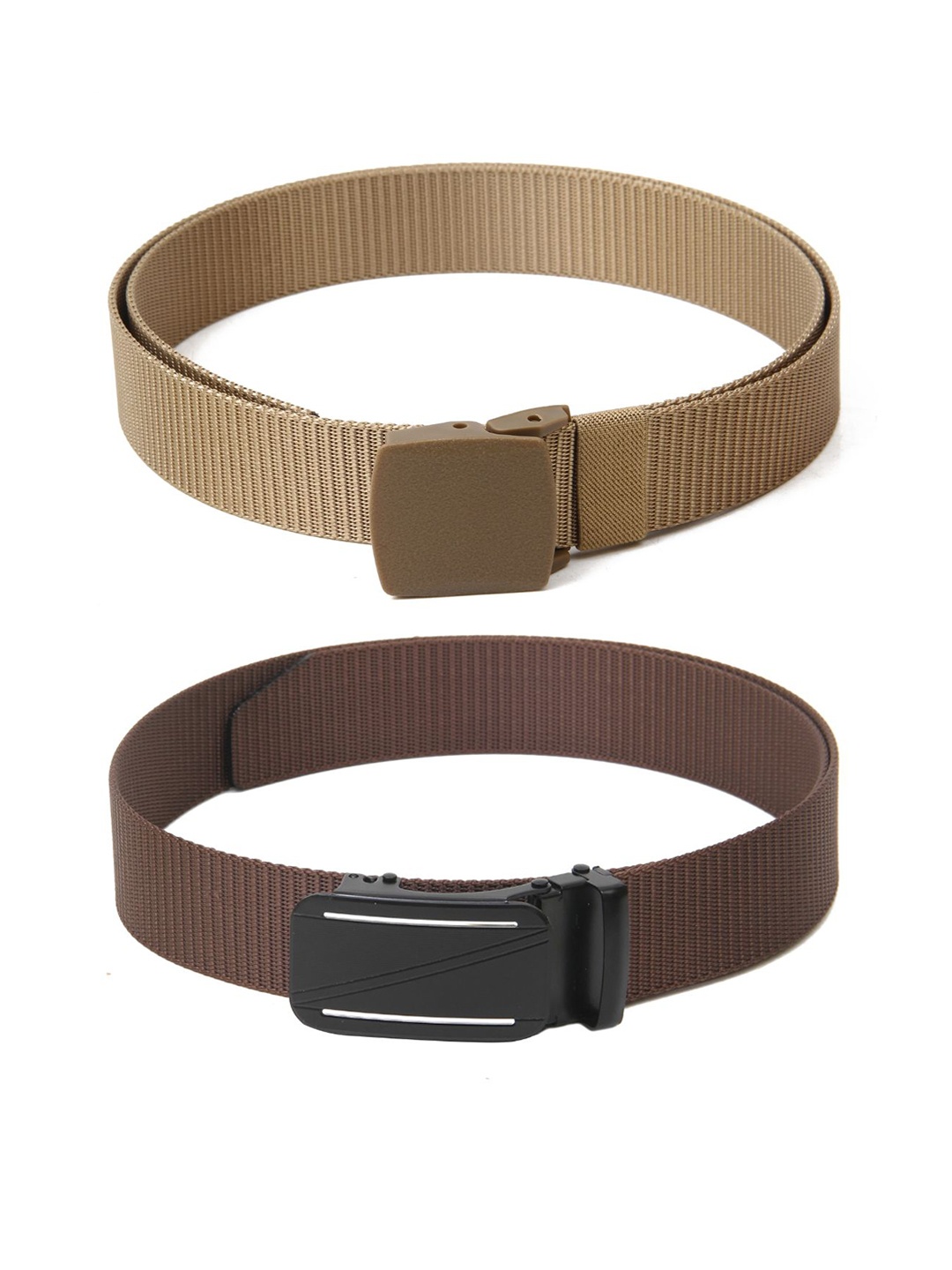 

Calvadoss Women Set Of 2 Textured Wide Belts, Beige