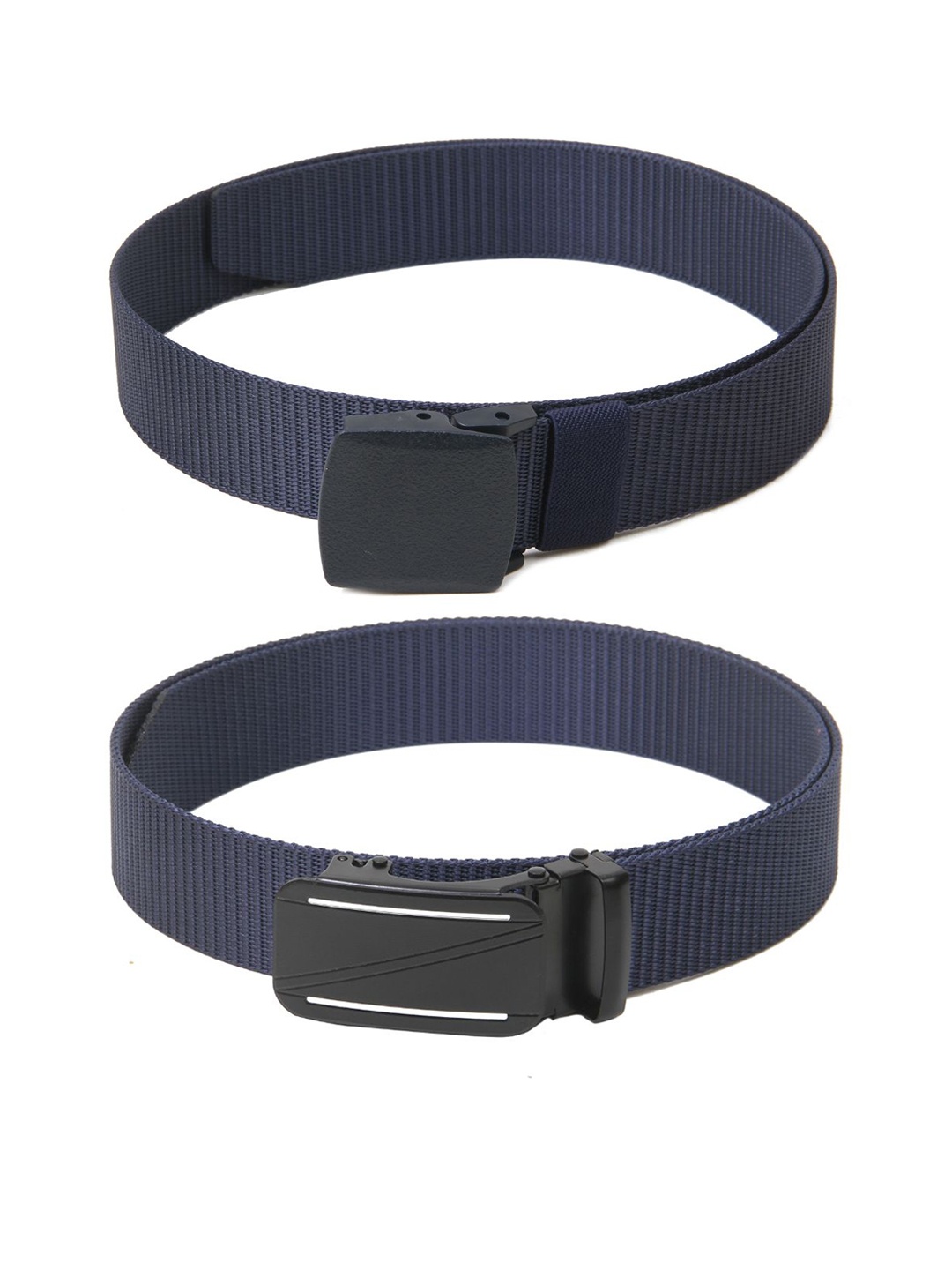 

Calvadoss Women Set Of 2 Textured Wide Belts, Navy blue