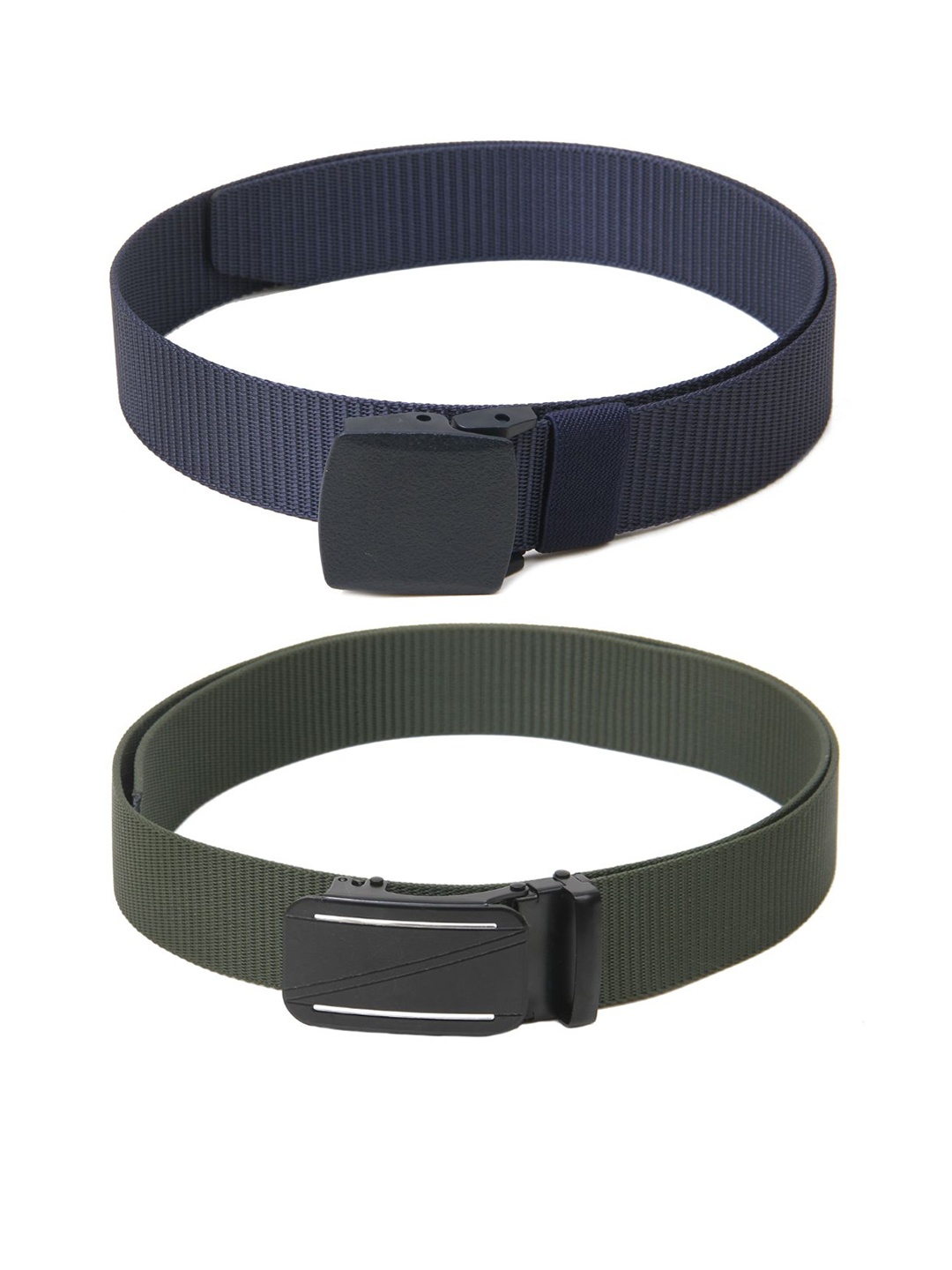 

Calvadoss Women Set Of 2 Textured Wide Belts, Navy blue