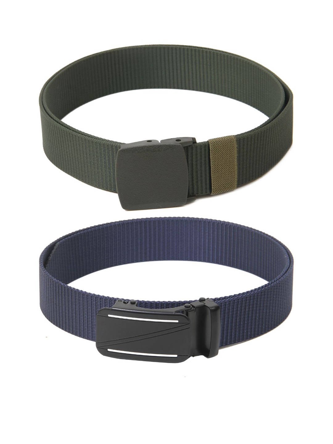 

Calvadoss Women Set Of 2 Textured Wide Belts, Green