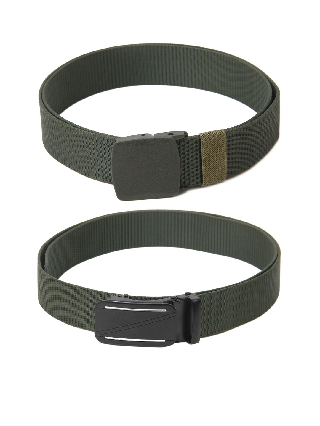 

Calvadoss Women Set Of 2 Textured Wide Belts, Green
