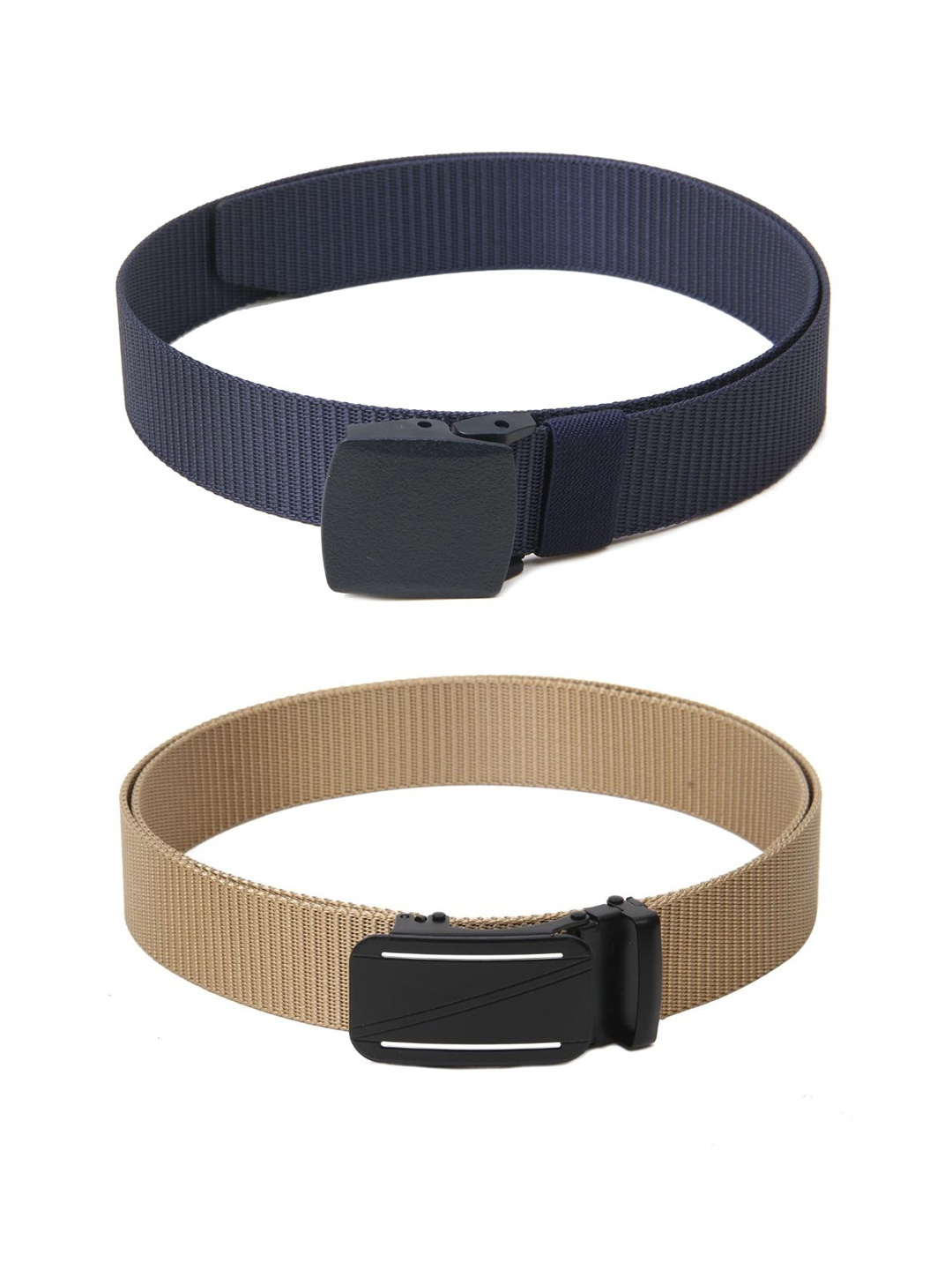 

Calvadoss Boys Set Of 2 Textured Wide Belts, Navy blue