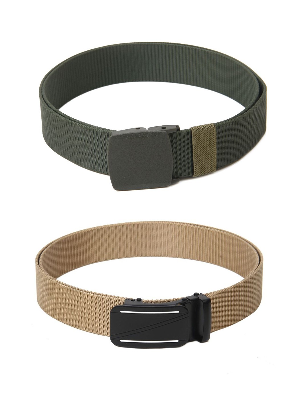 

Calvadoss Boys Set Of 2 Textured Canvas Belts, Green