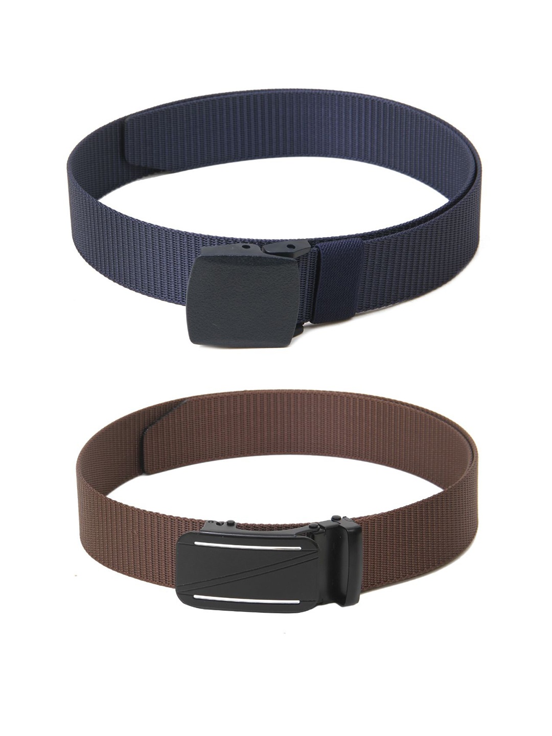 

Calvadoss Boys Set Of 2 Textured Wide Belts, Navy blue
