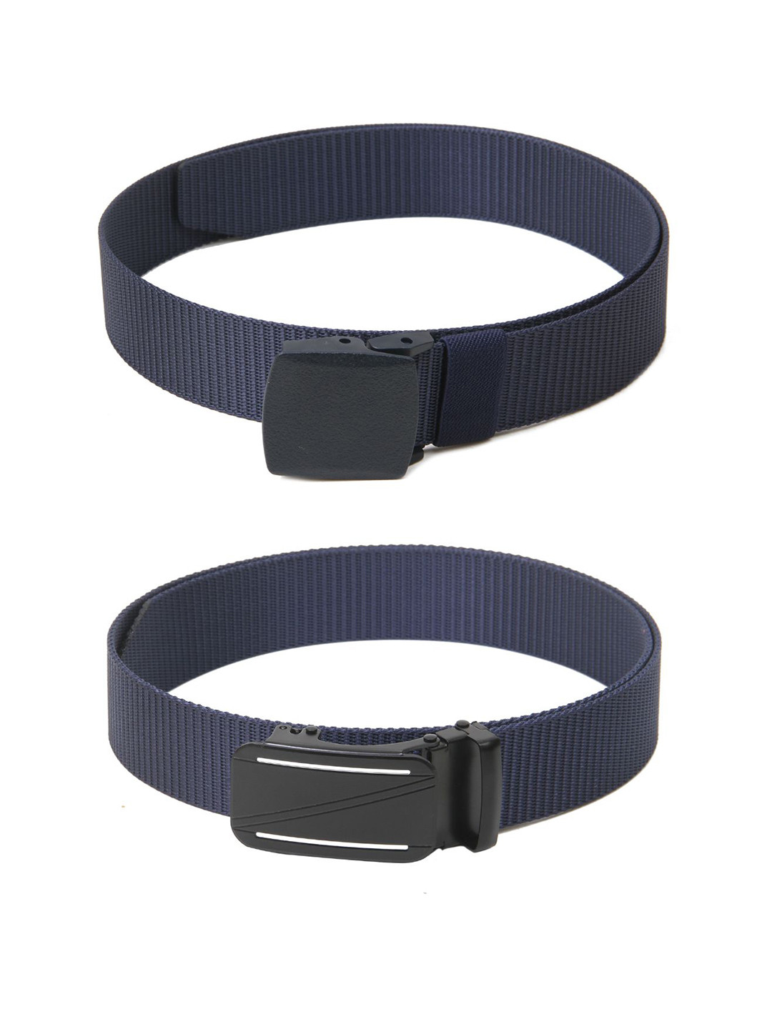 

Calvadoss Boys Set Of 2 Textured Wide Belts, Navy blue