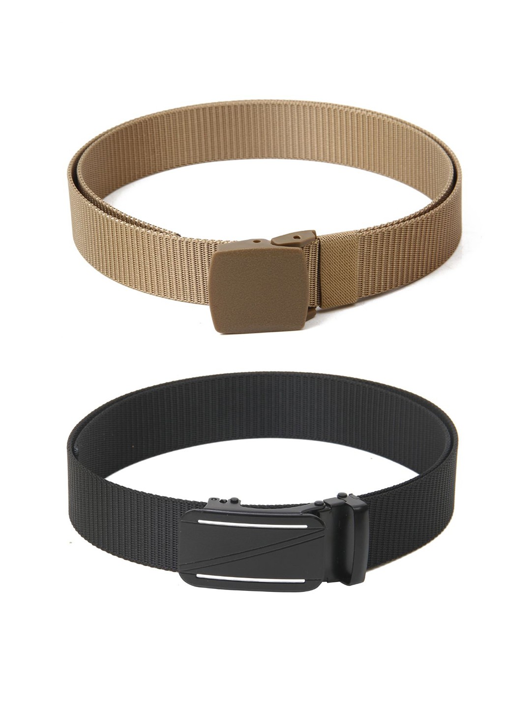 

Calvadoss Boys Set Of 2 Textured Canvas Belts, Beige