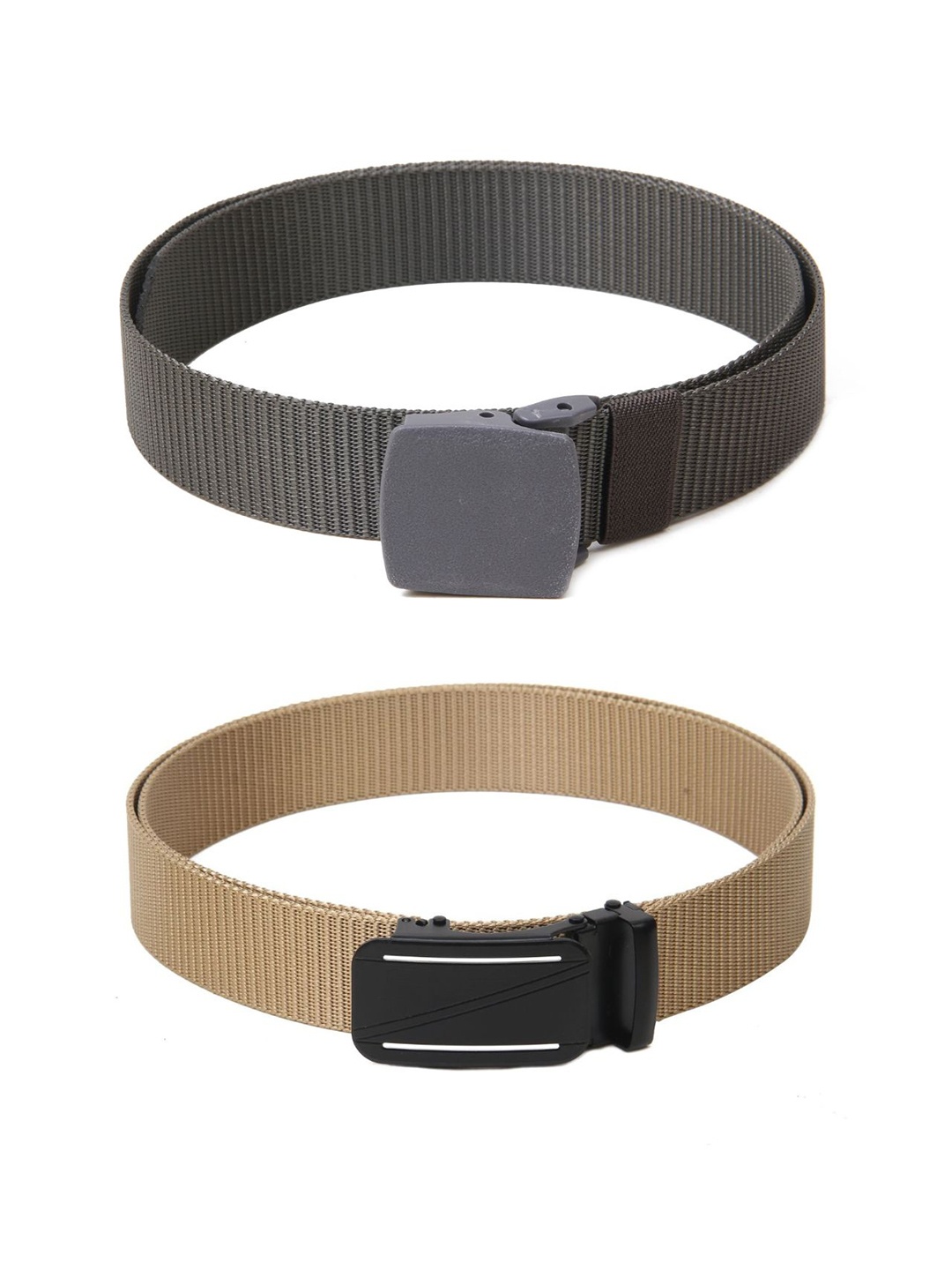 

Calvadoss Boys Set Of 2 Textured Wide Belts, Grey