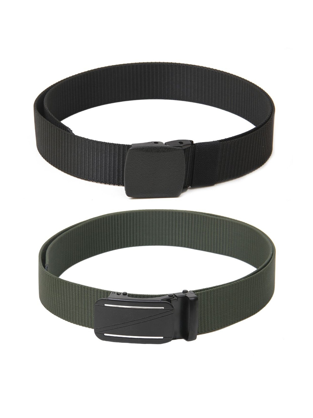 

Calvadoss Boys Set Of 2 Textured Wide Belts, Black