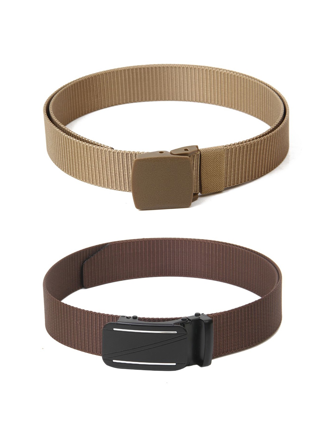 

Calvadoss Boys Set Of 2 Textured Wide Belts, Beige