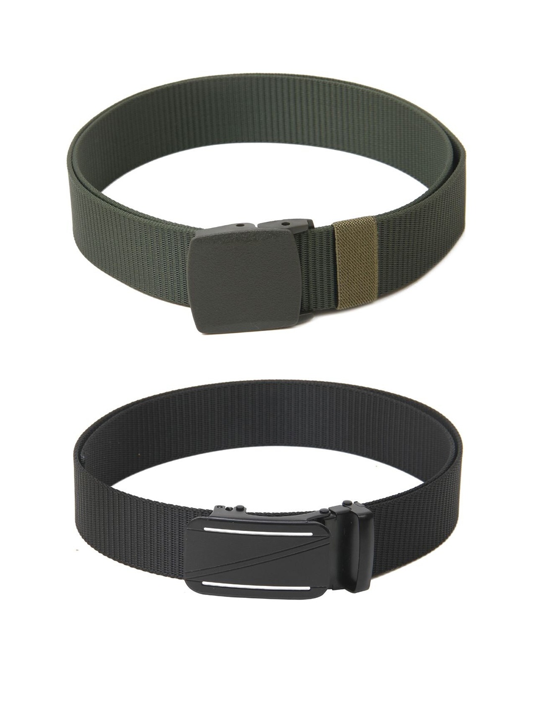 

Calvadoss Boys Set Of 2 Textured Canvas Belts, Green
