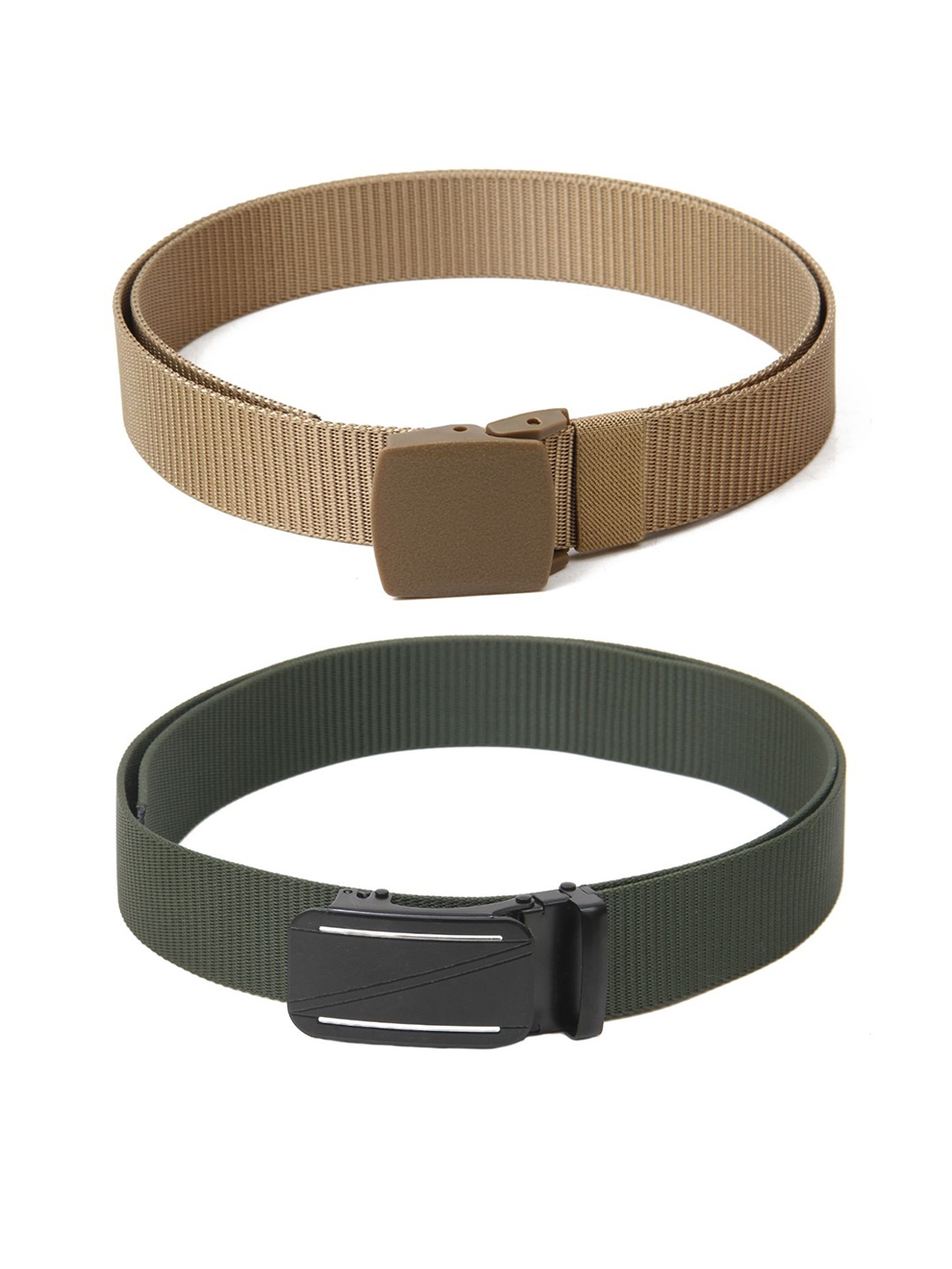 

Calvadoss Boys Set Of 2 Textured Wide Belts, Beige