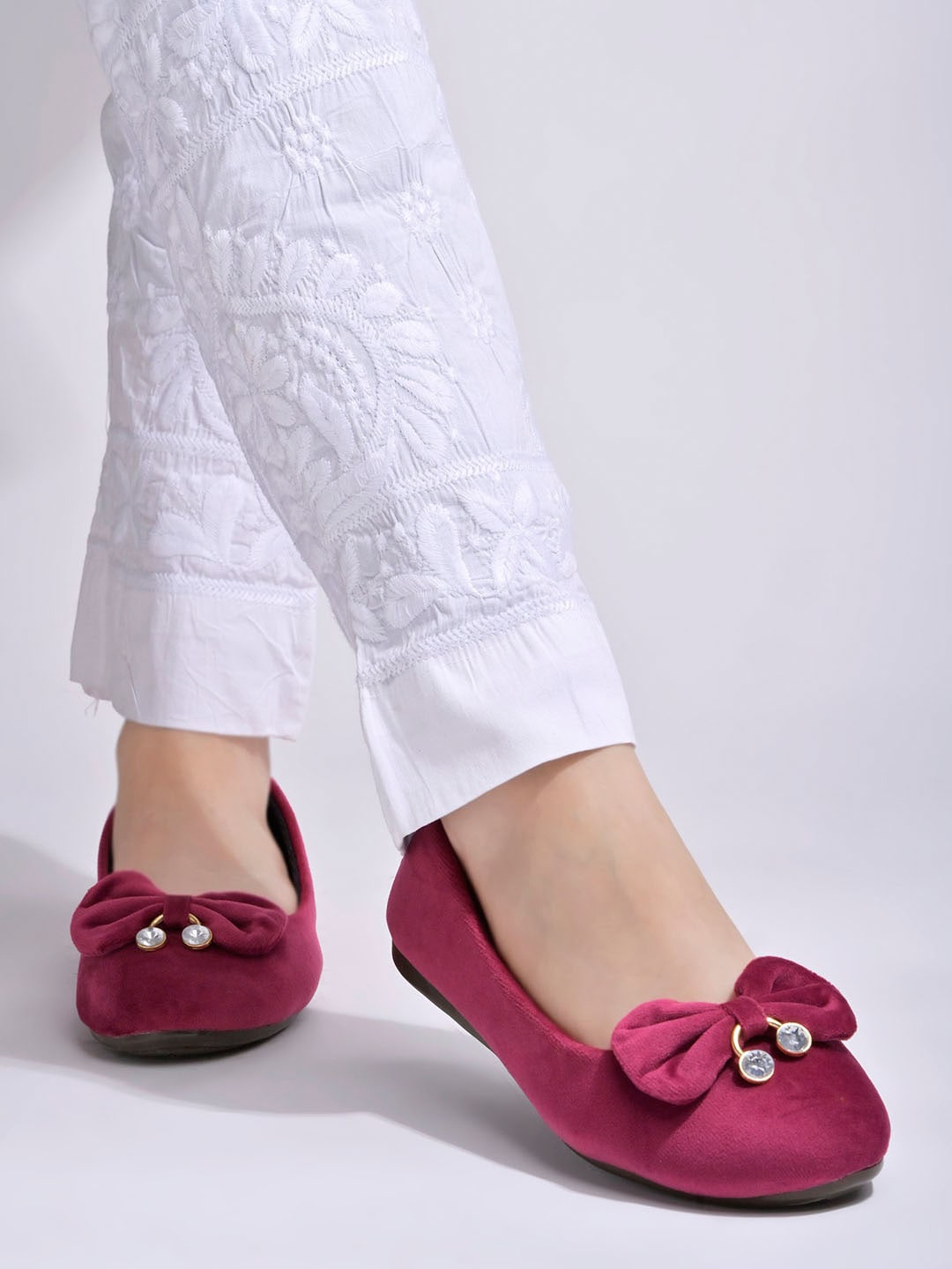 

Shoetopia Girls Ballerinas with Bows, Red