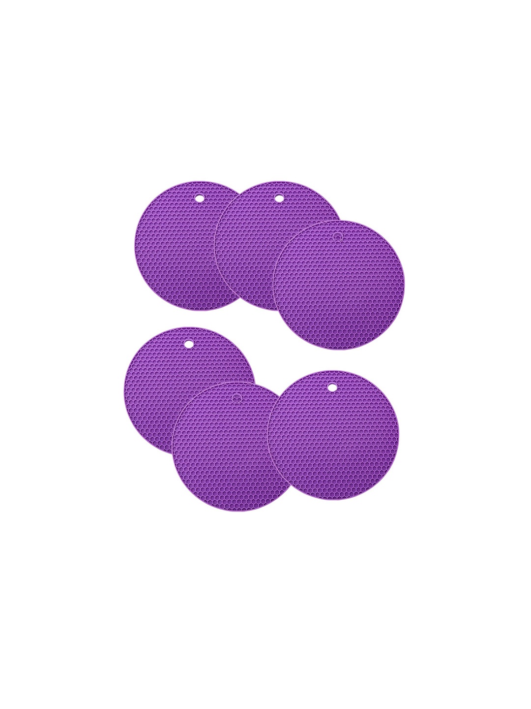 

P-Plus International Purple 6Pcs Textured Round Shaped Trivets