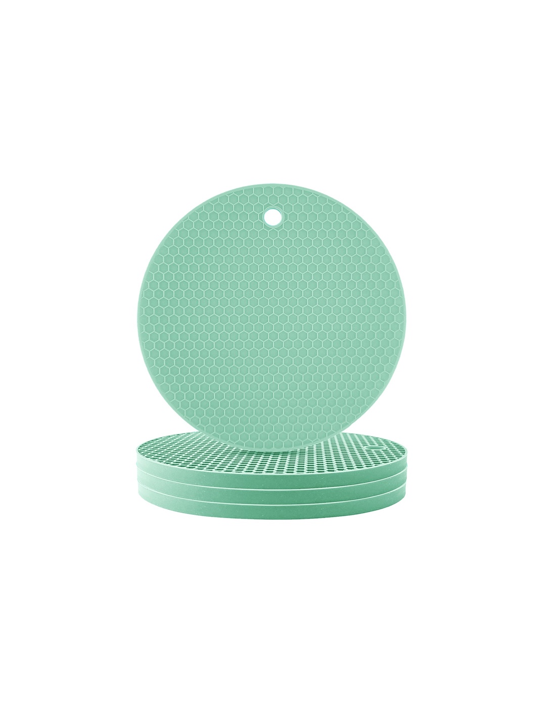 

P-Plus International Green 4-Pcs Non-Slip Round Shaped Trivets