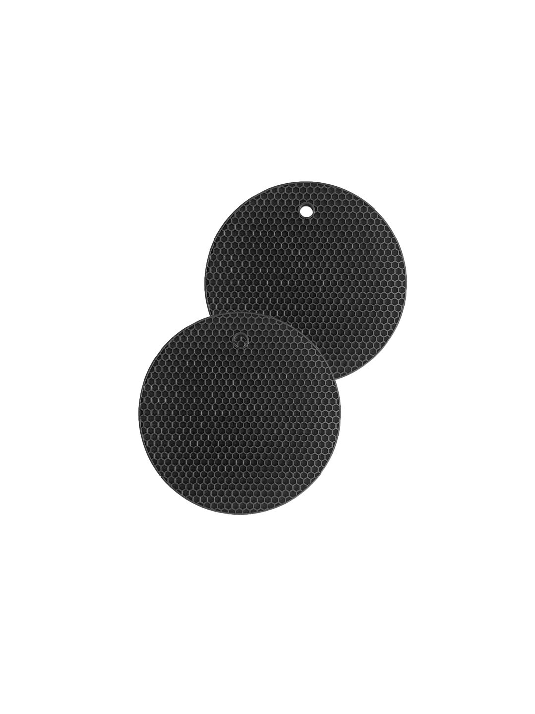 

P-Plus International Black 2 Pcs Non-Slip Round Shaped Trivets