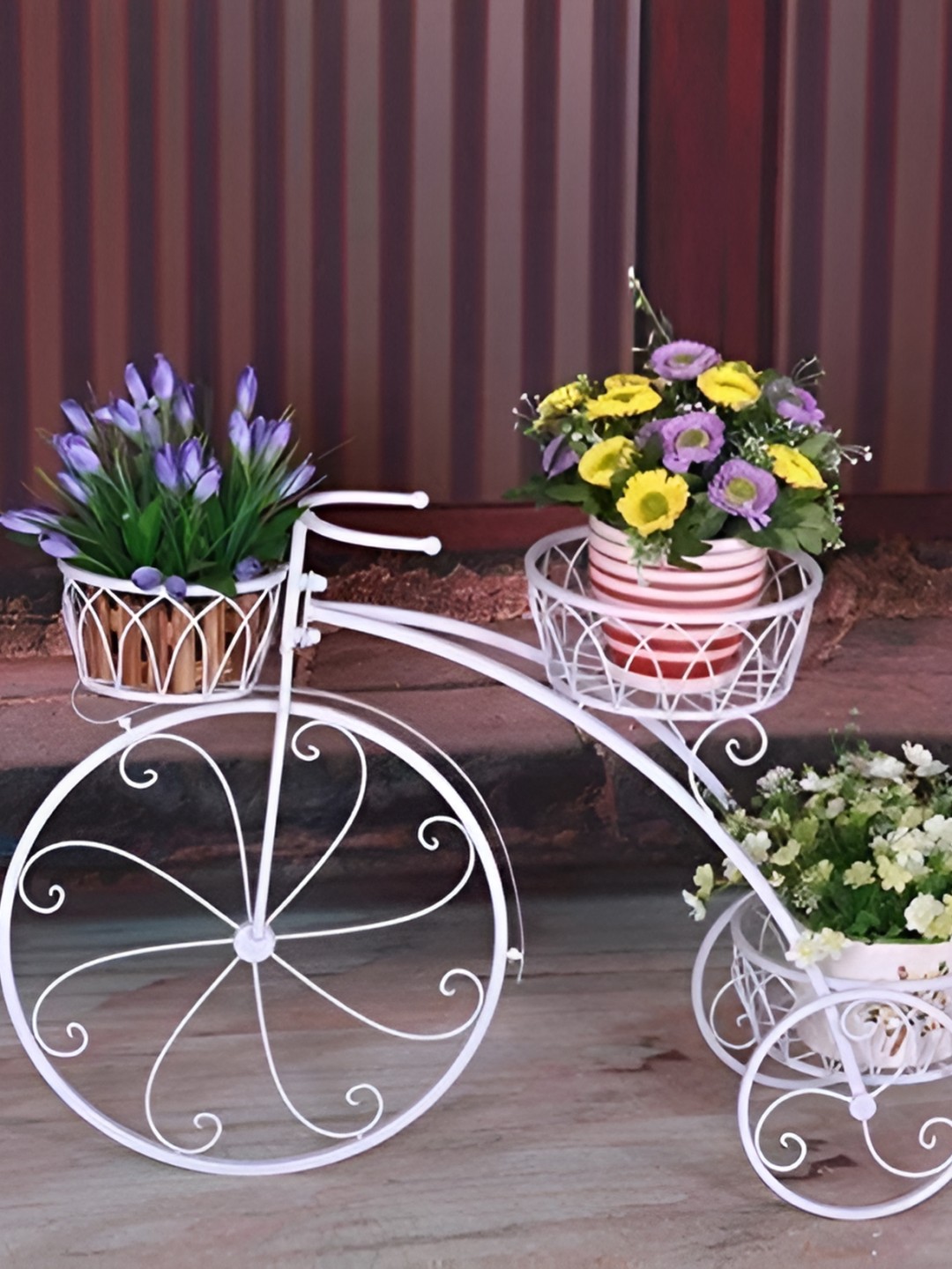 

ascent homes White Metal Cycle Planter