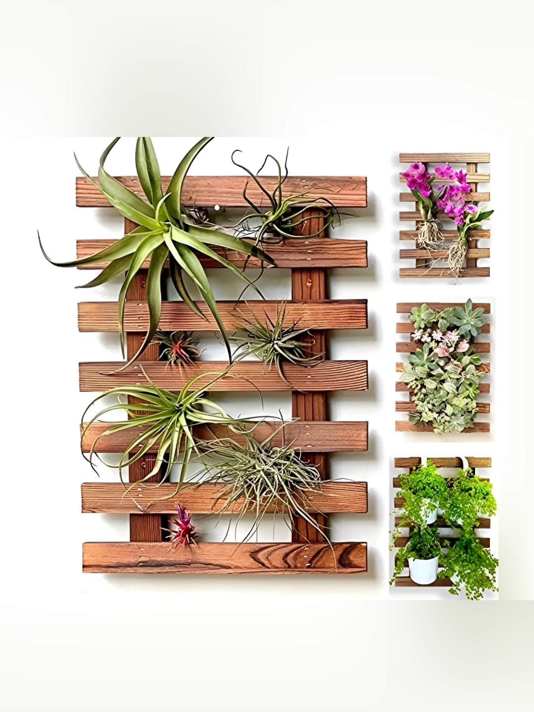 

ascent homes Brown Wood Hanging Planters