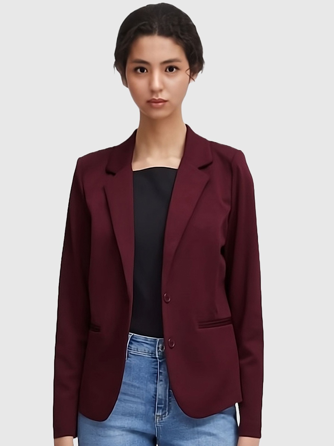 

BAESD Single-Breasted Casual Blazer, Maroon