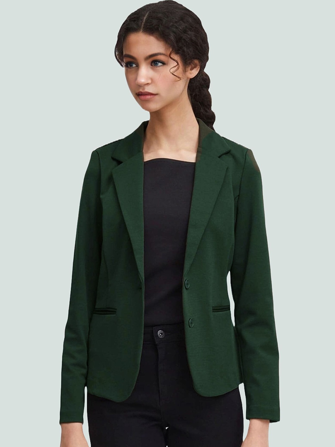 

BAESD Notched Lapel Single-Breasted Casual Blazer, Olive