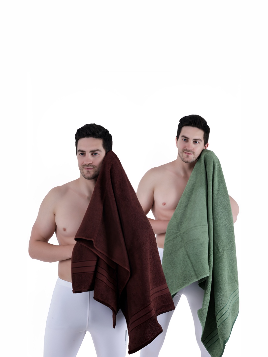 

Dollar Socks Green & Brown 2Pcs Cotton 600 GSM Bath Towels