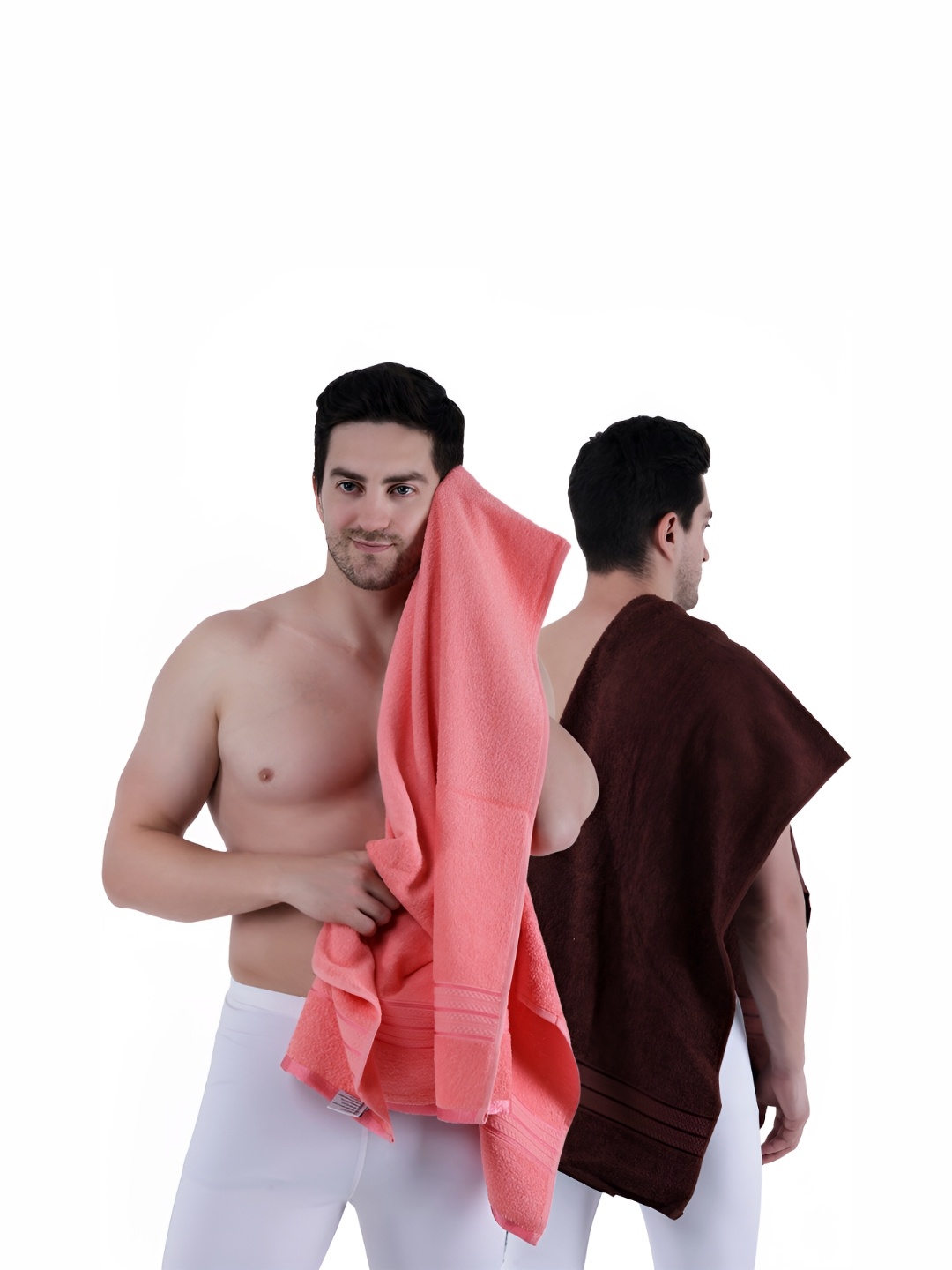

Dollar Socks Pink & Brown 2 Pieces Cotton 600 GSM Bath Towel